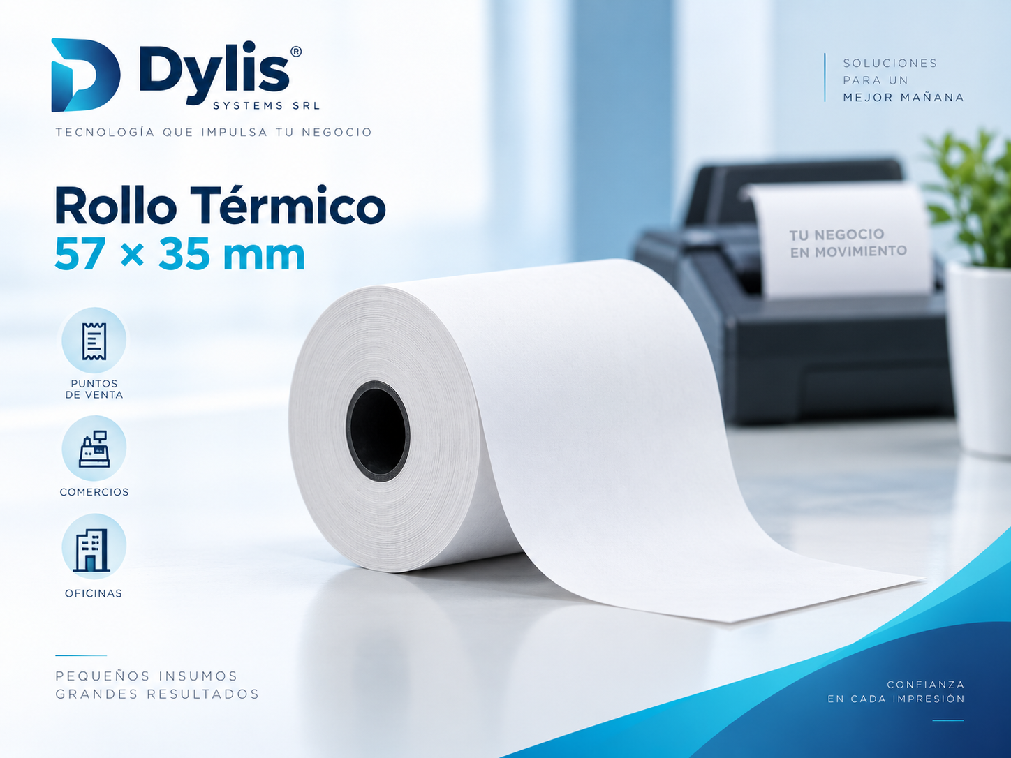 Rollo Térmico 57 × 35 mm