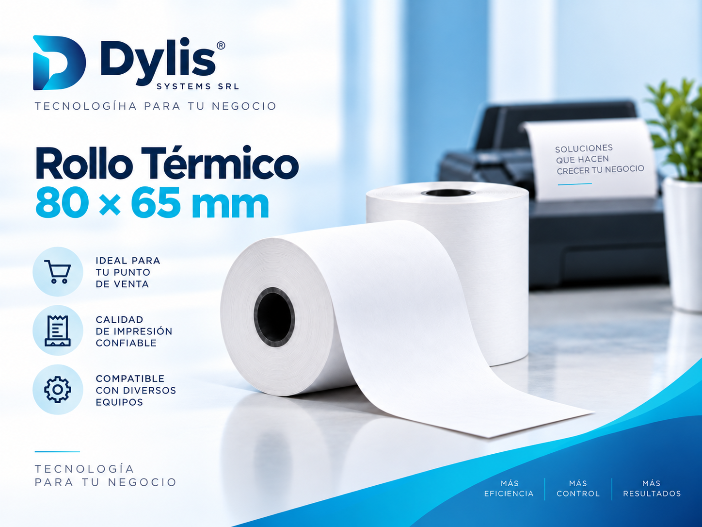 Rollo Térmico 80 × 65 mm